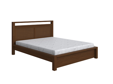 Кровать премиум Fiord - Кровать из массива с декоративной резкой в изголовье.