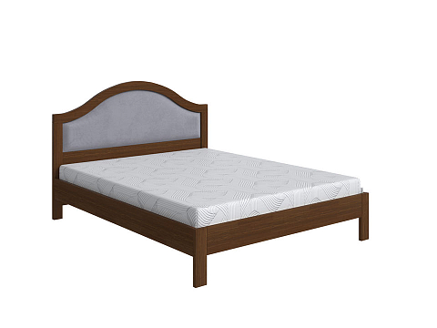 Двуспальная кровать Ontario - Уютная кровать из массива с мягким изголовьем