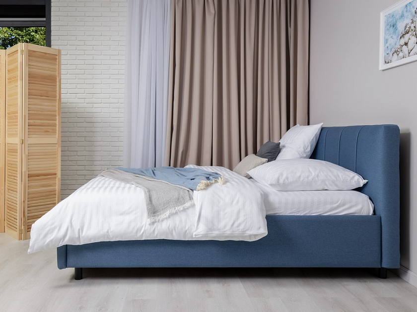 Кровать Nuvola-7 NEW 160x200 Экокожа Молочный перламутр - Современная кровать в стиле минимализм